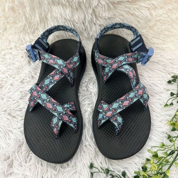 Chaco Z Cloud Outdoor‎ Hiking Sandals Blue/Pink Aztec Print Womens Sz 8 - Picture 1 of 7